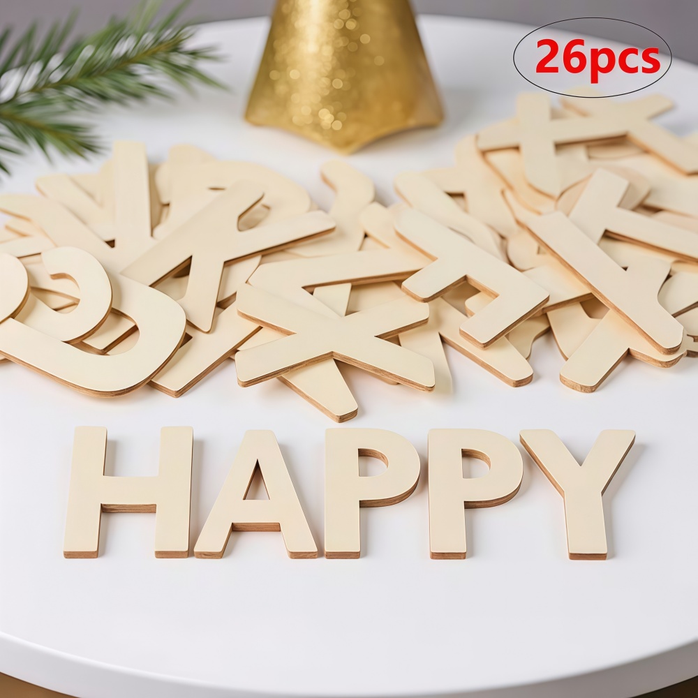 26pcs Designable Wood Letters  - Oud Wood Chip review and price