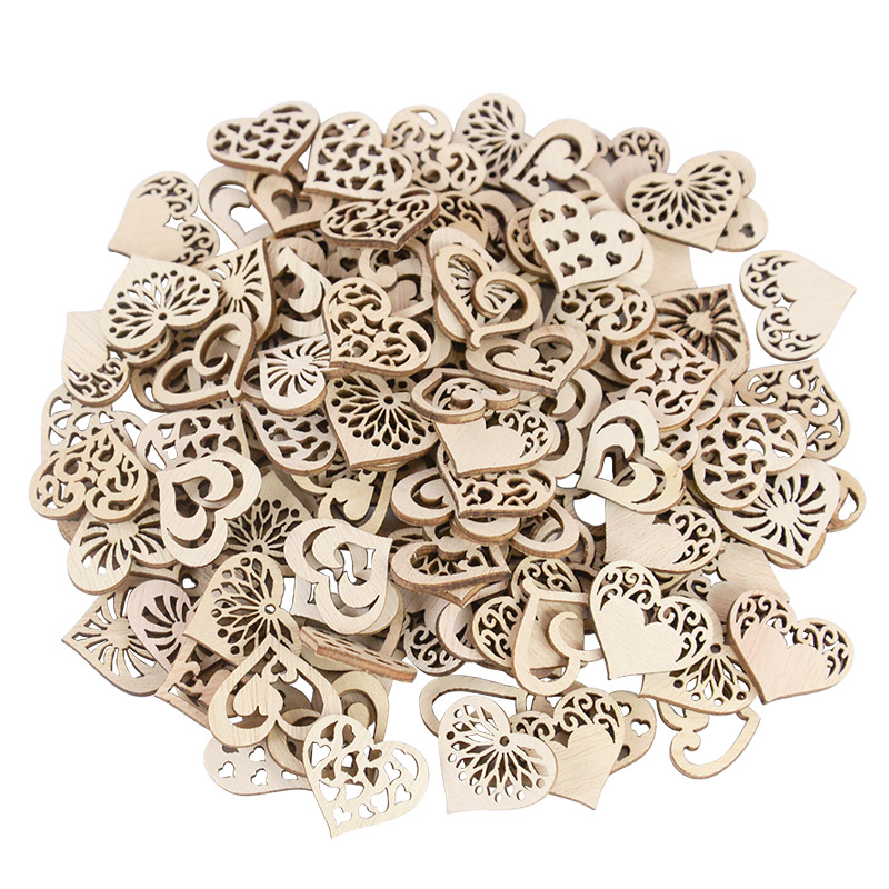 50/100pcs Hollowed Heart Patte - Oud Wood Chip review and price