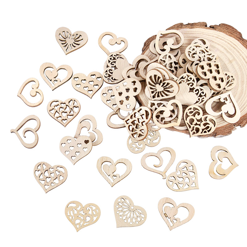 50/100pcs Hollowed Heart Patte - Oud Wood Chip review and price