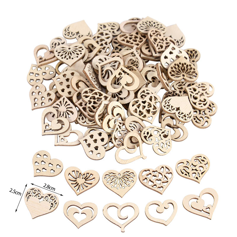 50/100pcs Hollowed Heart Patte - Oud Wood Chip review and price