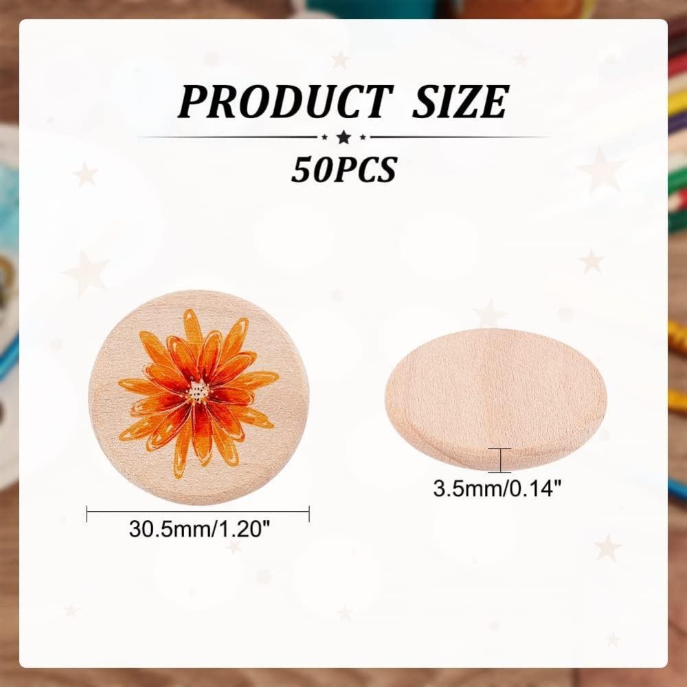 50Pcs 30.5mm Blank Beech Wood  - Oud Wood Chip review and price