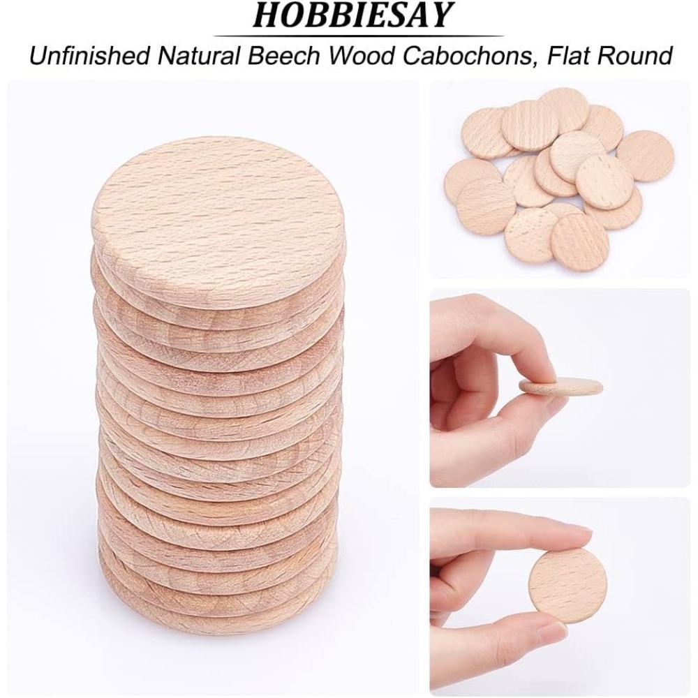 50Pcs 30.5mm Blank Beech Wood  - Oud Wood Chip review and price