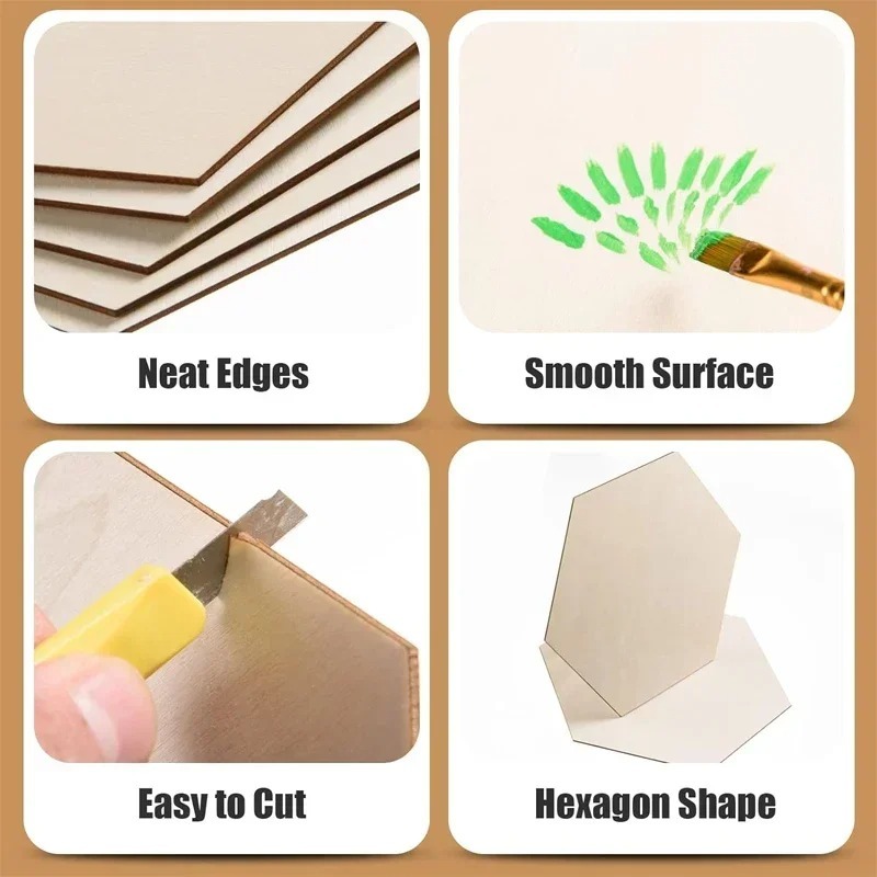 10-120mm Wooden Hexagon Blank  - Oud Wood Chip review and price