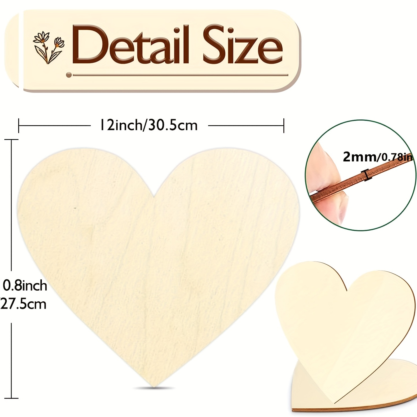 2Pcs 12Inch Blank Heart Cutout - Oud Wood Chip review and price