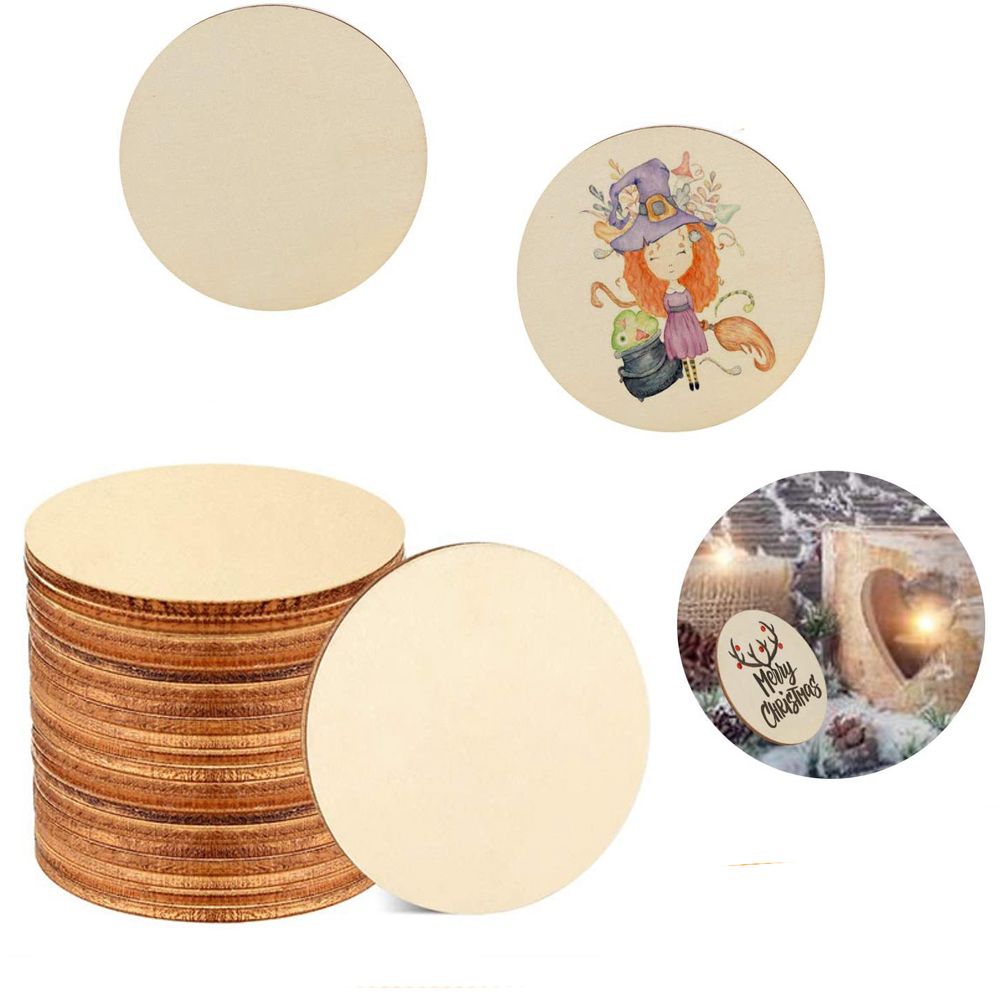 5-100Pcs Unfinished Round Wood - Oud Wood Chip review and price