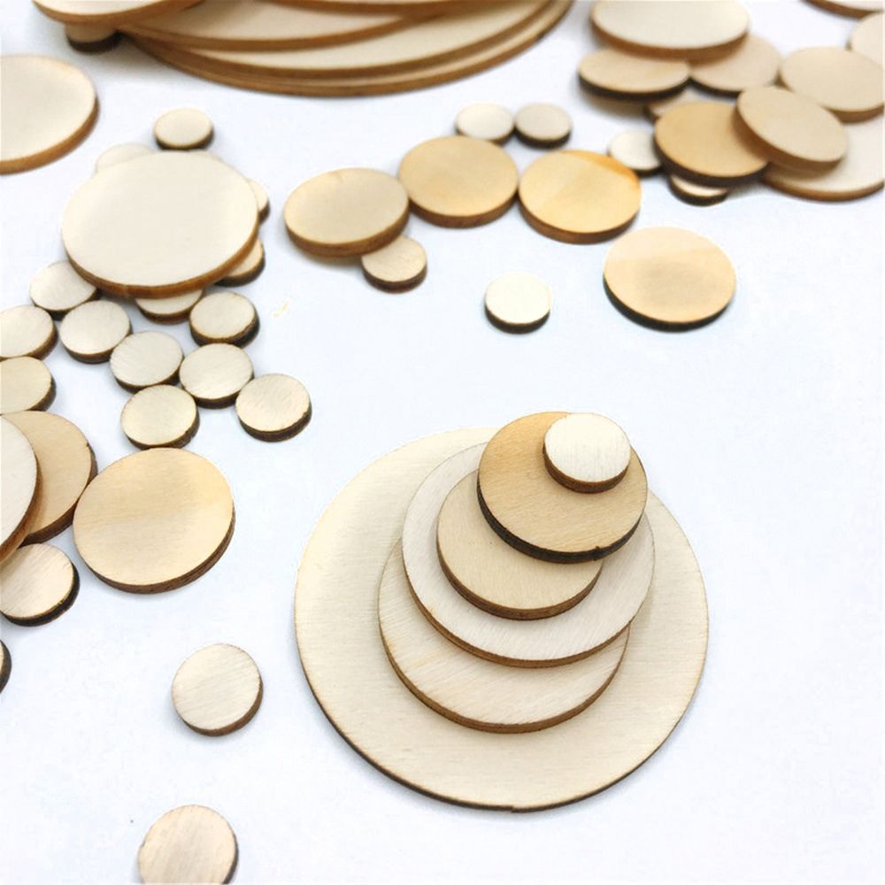 5-100Pcs Unfinished Round Wood - Oud Wood Chip review and price