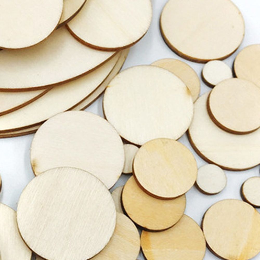5-100Pcs Unfinished Round Wood - Oud Wood Chip review and price